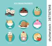 vector favorite of ice cream set flat design