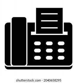  Diseño de iconos de glifo de máquina de fax vectorial
