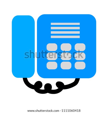 vector fax machine illustration - phone symbol isolated 