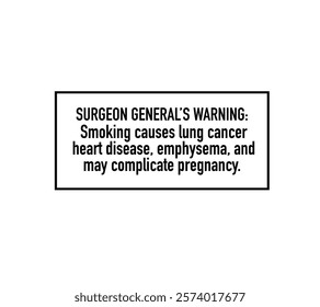 Vector FDA-required cigarette warning labels featuring statements