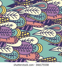 vector feather abstract pattern linear doodle abstract seamless background