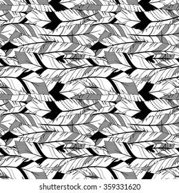 Vector Feather and Arrow Background Pattern - Seamless and Tileable