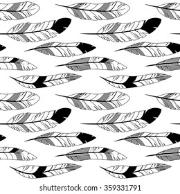 Vector Feather and Arrow Background Pattern - Seamless and Tileable