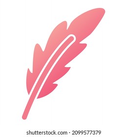 Vector Feather Glyph Gradient Icon Design
