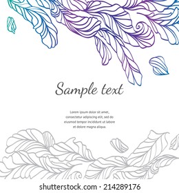 Vector feather hand-drawn illustration