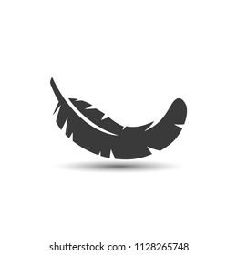 Vector feather icon isolated set black on white background