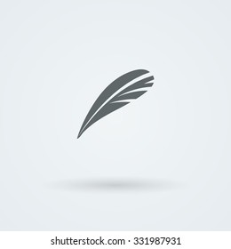 Vektorillustration Feather Icon.Logo. Piktogramm. Button.