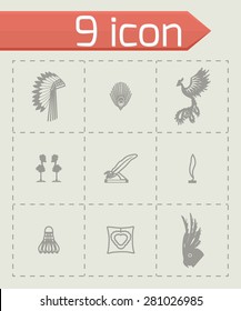 Vector Feather icon set on grey background