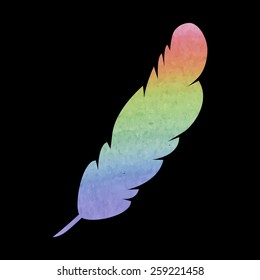 Vector feather icon. Watercolor effect