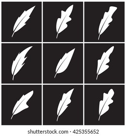 Vector feather illustration on black background eps10