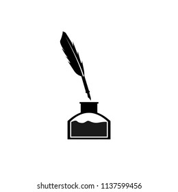 Vector feather and ink bottle icon