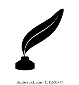 Vector feather and ink bottle icon