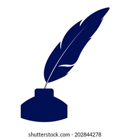 Vector feather and ink bottle icon