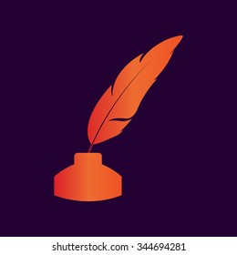 Vector feather and ink bottle icon