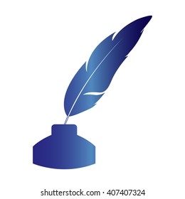 Vector feather and ink bottle icon 