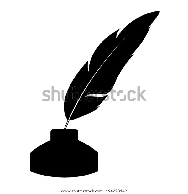 Vector Feather Ink Bottle Icon Stock Vector (Royalty Free) 194223149 ...