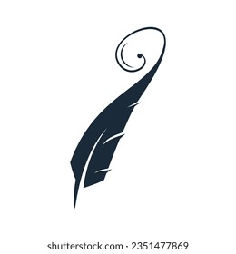 vector feather ink inspiration. feather pen ink signature symbol. set of abstract signature feather pen logo design template on editable white background