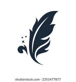 vector feather ink inspiration. feather pen ink signature symbol. set of abstract signature feather pen logo design template on editable white background