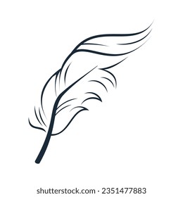 Vektorfederfarbe Inspiration. Feder-Stift-Farbsignatur-Symbol Satz abstrakter Signatur-Feder-Logo-Design-Vorlage auf bearbeitbarem weißem Hintergrund
