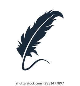 vector feather ink inspiration. feather pen ink signature symbol. set of abstract signature feather pen logo design template on editable white background