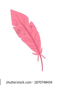 Vector feather isolated on white background. Funny romantic design element 
