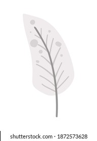 Vector feather isolated on white background. Funny romantic design element 
