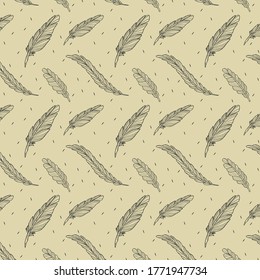 Vector feather pattern on plain background