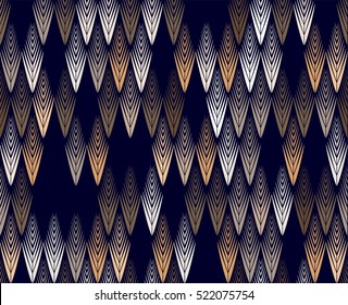 Vector Feather Pattern. Seamless trendy texture with elegant elements feathers