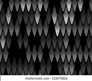 Vector Feather Pattern. Seamless trendy texture with elegant elements feathers