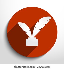 Vector feather pen web icon. Eps 10.