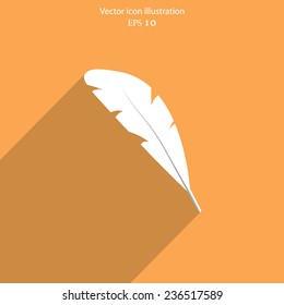 Vector feather pen web icon. Eps 10.
