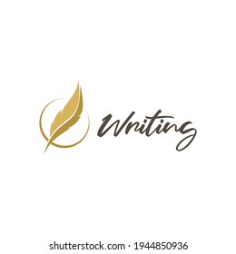 Vector Feather Signature Logo Design Template