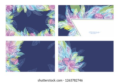 Vector Feather Tribal Boho Ornament Cards Template
Elegant dark blue backgrounds for wedding, birthday design