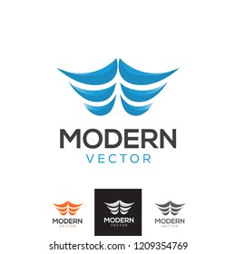 Vector Feather Wing Rays Logo Icon