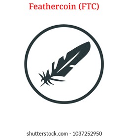Vector Feathercoin (FTC) digital cryptocurrency logo. Feathercoin (FTC) icon. Vector illustration isolated on white background.