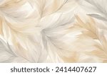 vector feathers beige seamless pattern	
