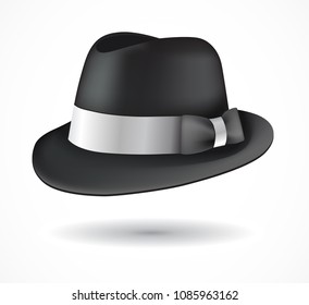 Vector Fedora Hat Isolated On White