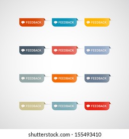 Vector Feedback Icons Isolated on White Background 