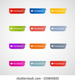 Vector Feedback Icons Isolated on White Background 