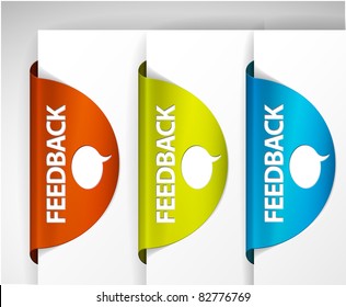 Vector Feedback Labels / Stickers on the edge of the (web) page