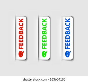 Vector feedback labels or tags for the web page