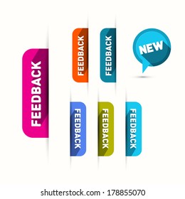 Vector Feedback and New Icons Set Isolated on White Background