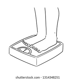 vector of feet on weighing machine