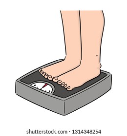 vector of feet on weighing machine