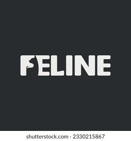 Diseño de logotipo de texto mínimo para el vector feline
