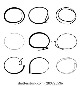 vector felt pen circles, circle frames design elements