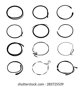 vector felt pen circles, circle frames design elements