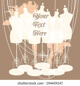 vector female body mannequin silhouettes on delicate background for fashion design and sewing purposes