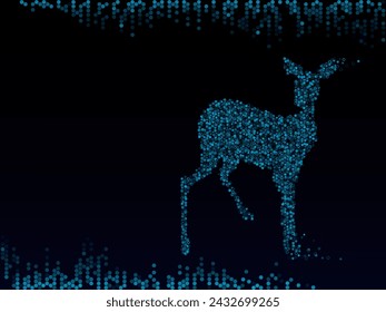 venado hembra vectorial o ciervo en un estilo azul bajo poli