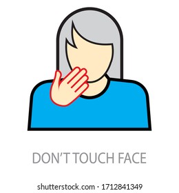 Vector Of Female Dont Touch Face, Illustration Design, Female Icon Design.